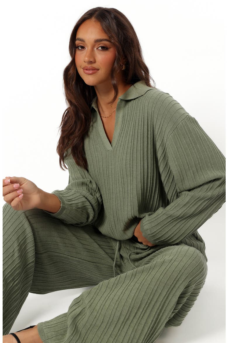 Sonole Johnny Collar Sweater, Alternate, color, KHAKI