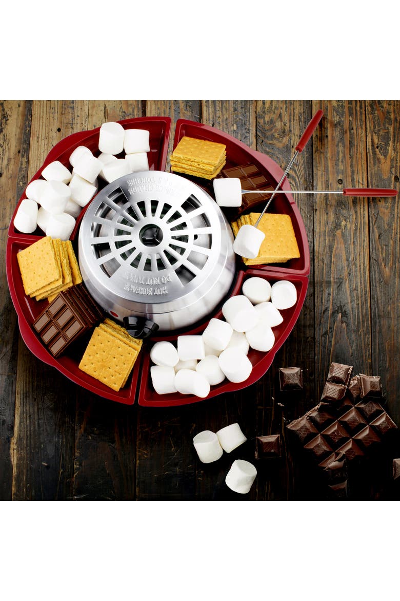 Indoor Electric Stainless Steel 8 Piece Smore Maker Set, Alternate, color, Red