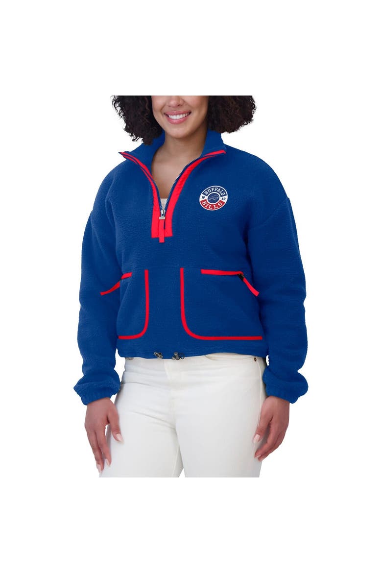 Women's WEAR by Erin Andrews Royal Buffalo Bills Polar Fleece Half-Zip Jacket, Alternate, color, Royal