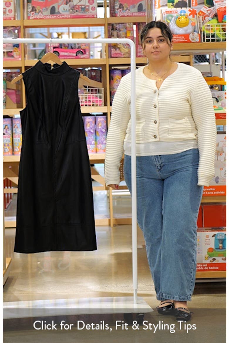 Mock Neck Sleeveless Faux Leather Dress video