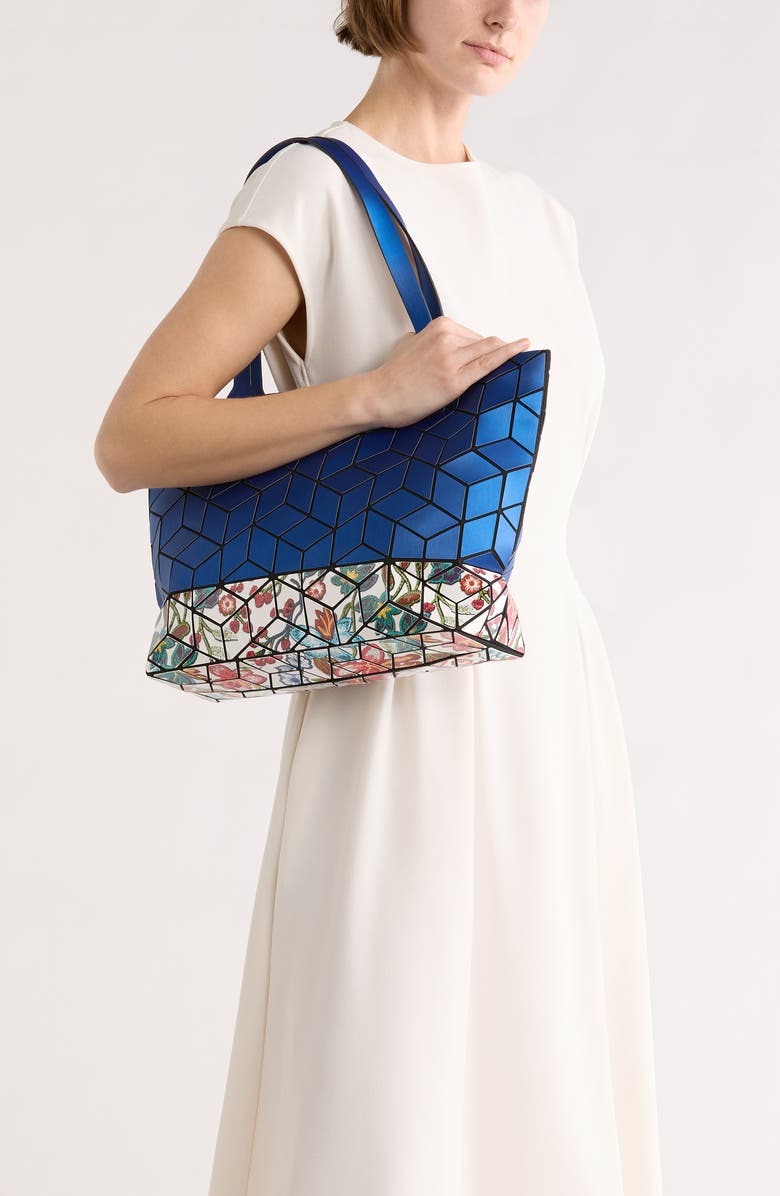 PATRIZIA LUCA Two Tone Geo Tote Bag, Alternate, color, Blue/ White Floral