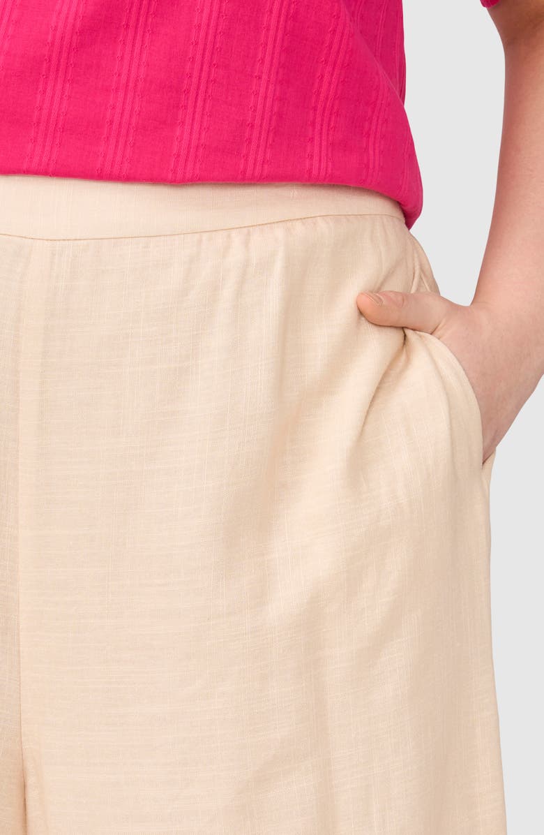 Halogen<sup>®</sup> Floral Print Wide Leg Pants, Alternate, color, Buttercream