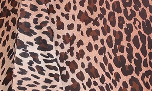 Avec Les Filles Directional Stripe Asymmetric Hem Dress In Animal Print