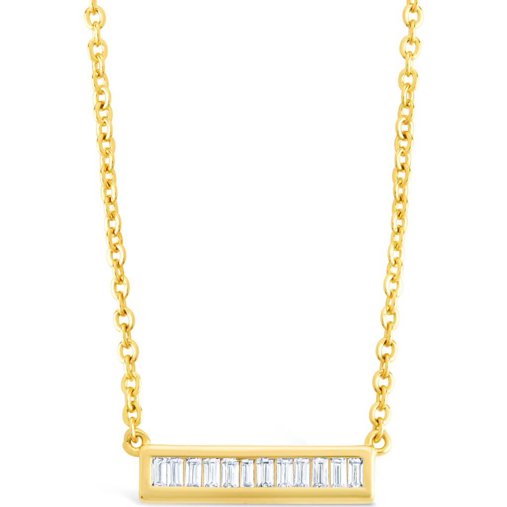 Sterling Forever Ricki Cubic Zirconia Bar Pendant Necklace