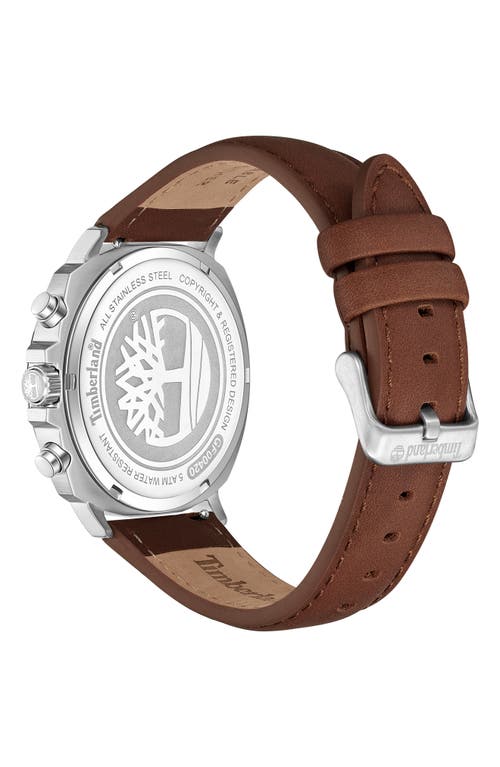 Timberland Williston Multifunction Chronograph Leather Strap Watch, 43.5mm X 46.5mm In Brown