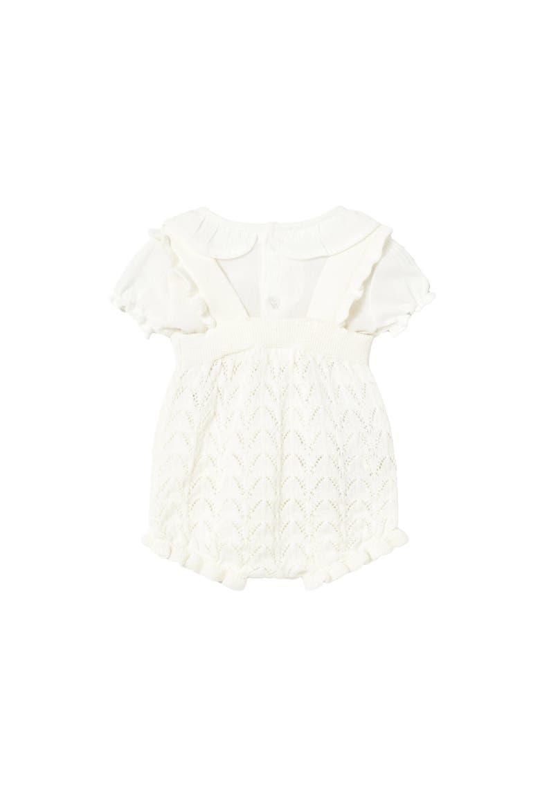 Knitted Romper with Puff Sleeves, Alternate, color, White