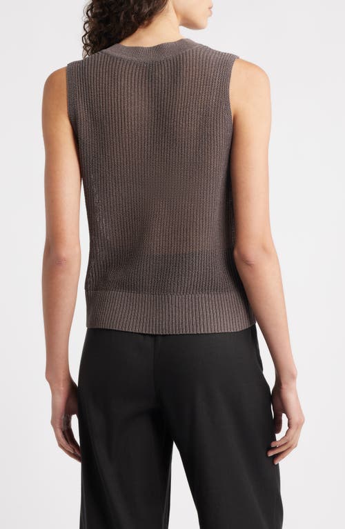 Eileen Fisher Organic Cotton & Silk Sweater Vest In Brown