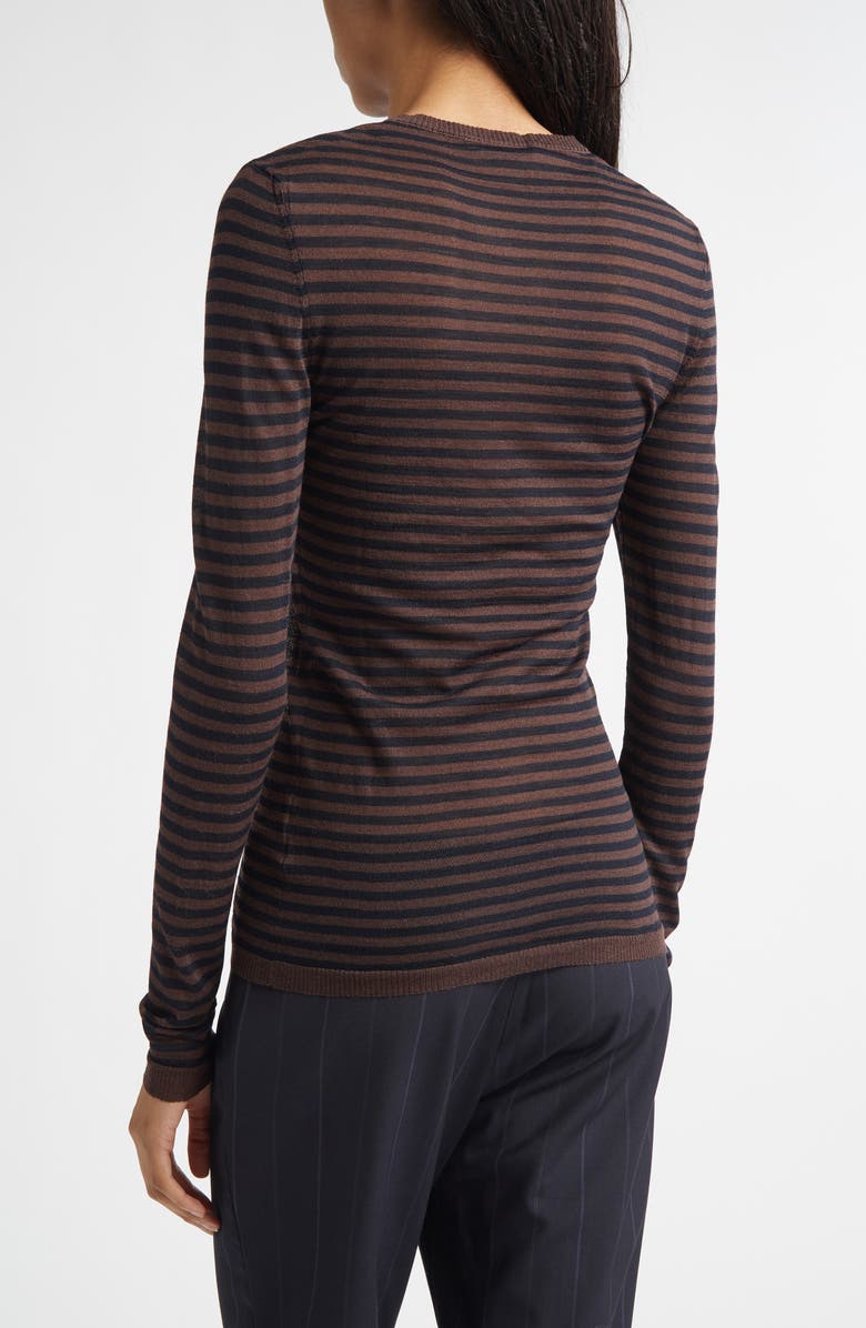 Paloma Wool Iglú Stripe Extrafine Merino Wool Blend Sweater, Alternate, color, Brown