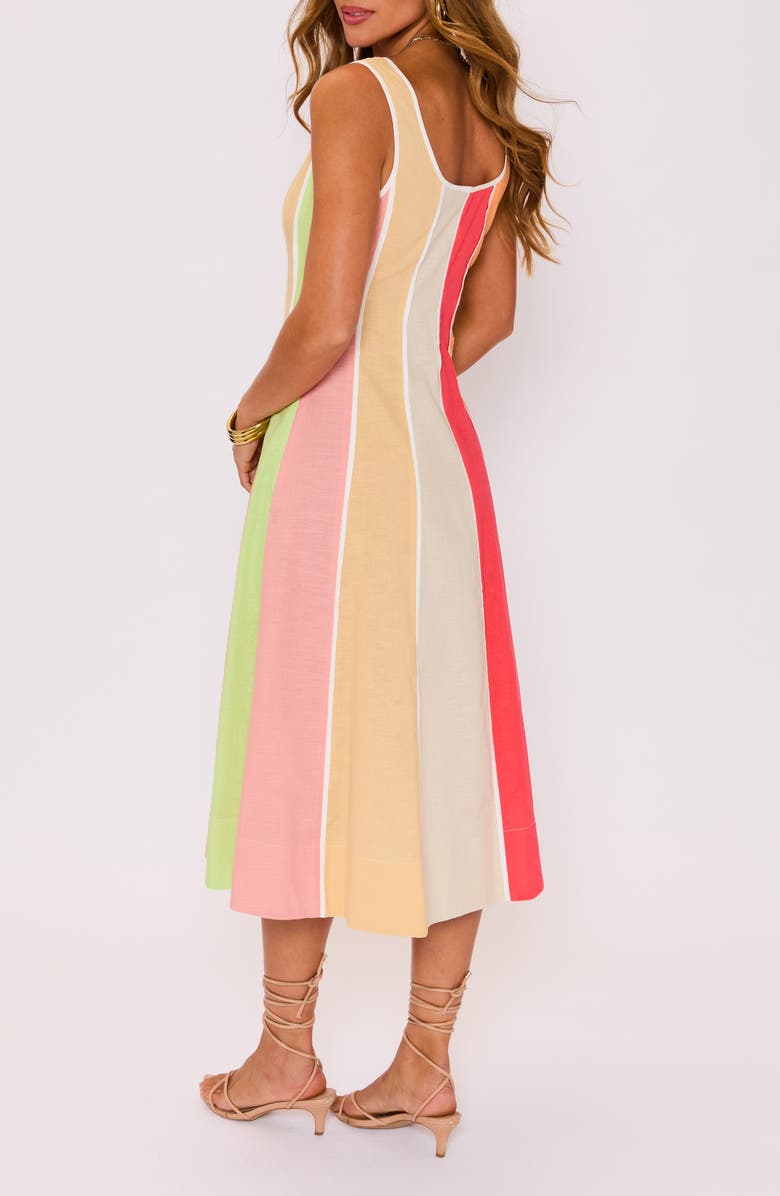 VICI Collection Bright Skies Stripe Cotton & Linen Midi Dress, Alternate, color, 