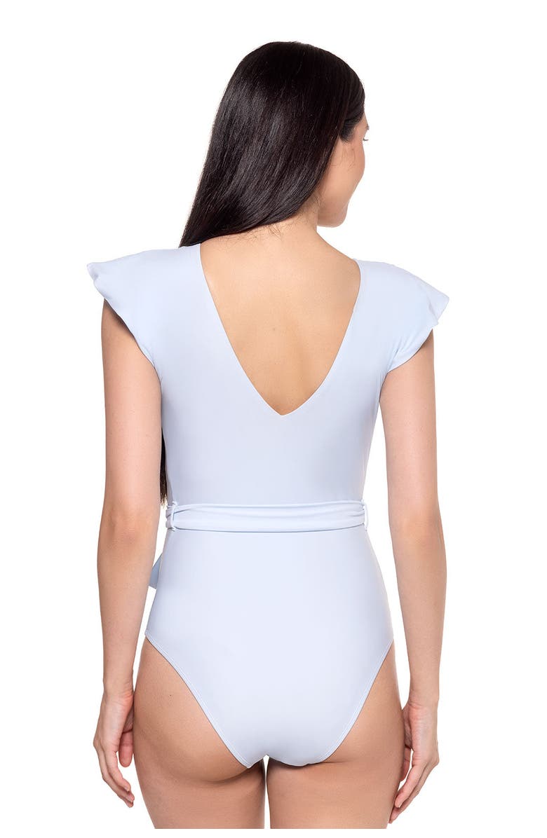 Coolibar Flutter Sleeve Swimsuit - UPF 50+ Sun Protection - Coconut Grove, Alternate, color, Skyride