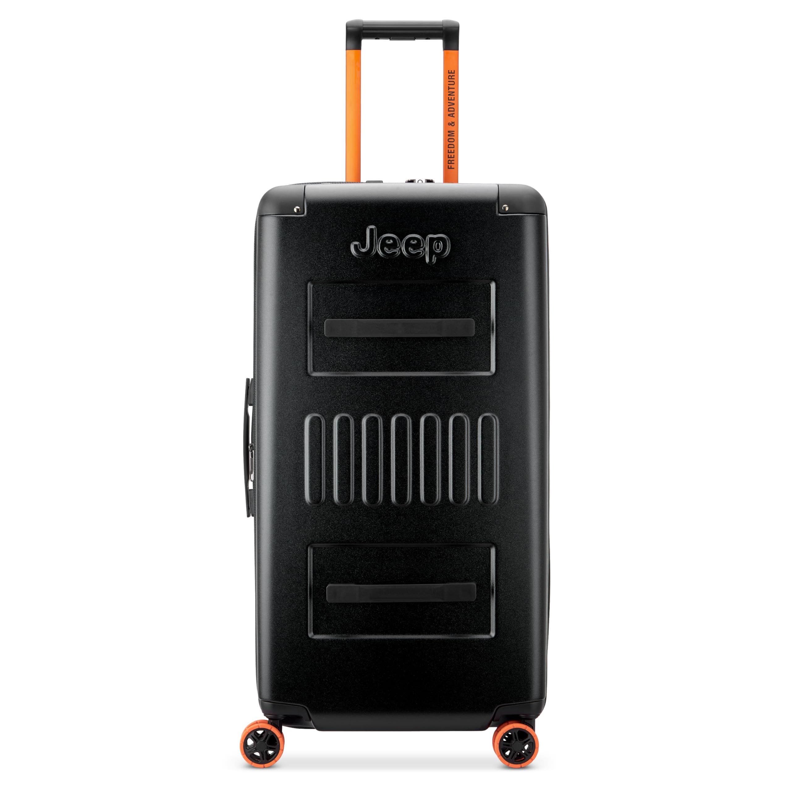 JEEP JH002B Checked-Large 29 Inch Hardside Expandable Luggage with Spinner Wheels, Main, color, Black