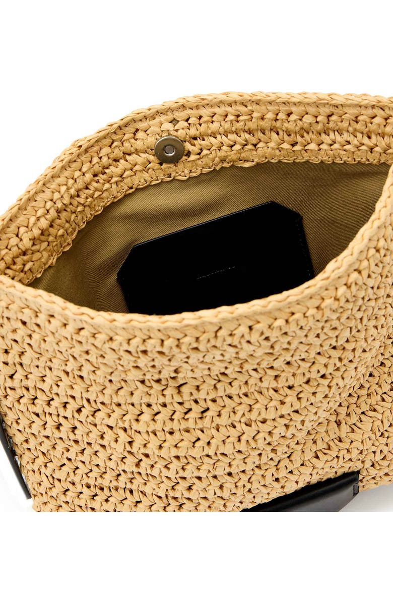 AllSaints Mini Asha Paper Straw Shoulder Bag, Alternate, color, Natural