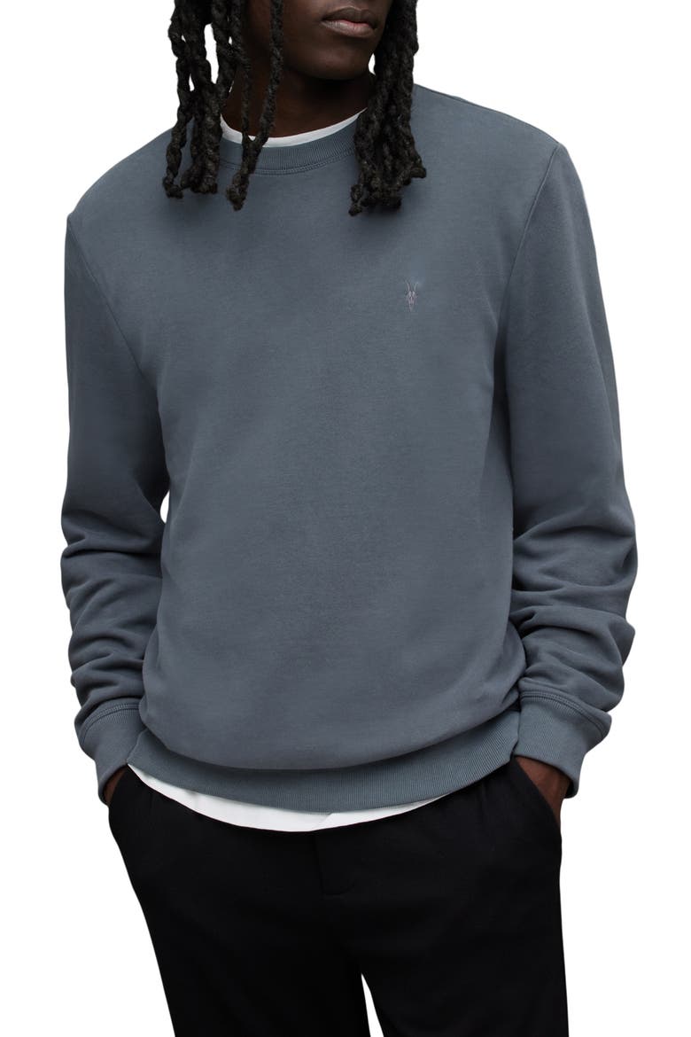 Raven Slim Fit Crewneck Sweatshirt, Main, color, BEETLE BLUE