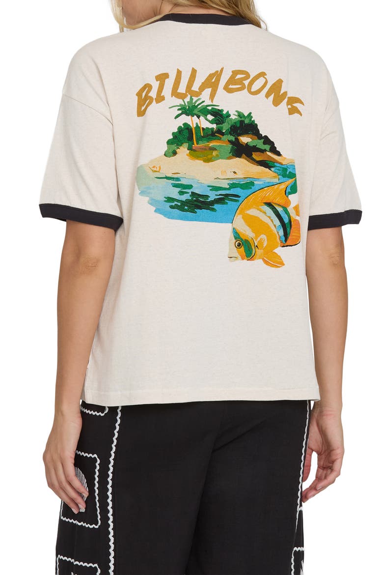 Fun Paradise Ringer Graphic T-Shirt, Alternate, color, WHITE CAP