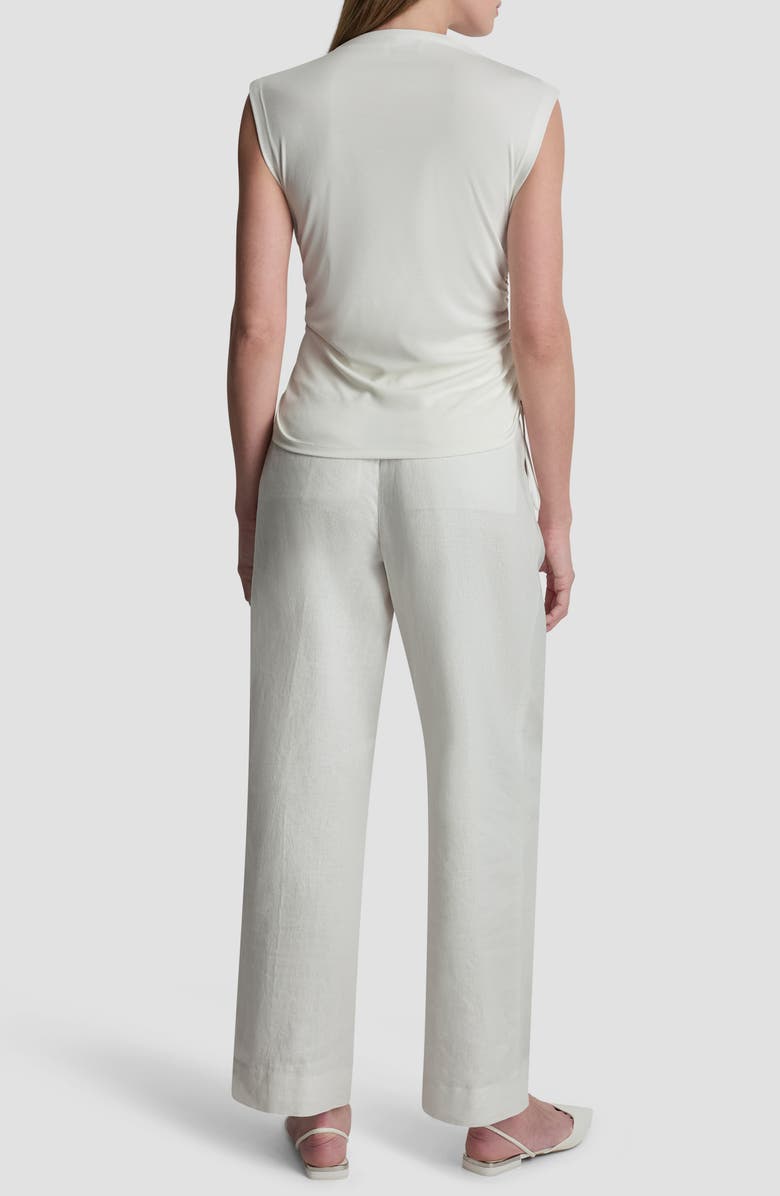 DKNY Side Ruched Knit Top, Alternate, color, Ivory