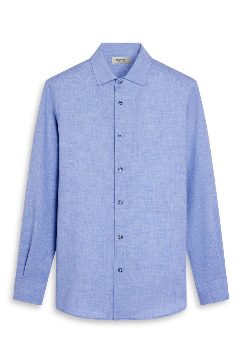 Alvin Shaped Fit Long Sleeve Cotton & Wool Shirt, Alternate, color, AIR BLUE