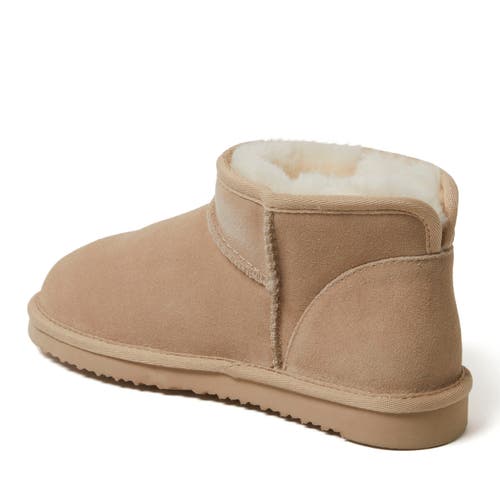 Dearfoams Fireside Riverland Genuine Shearling Micro Bootie In Sand