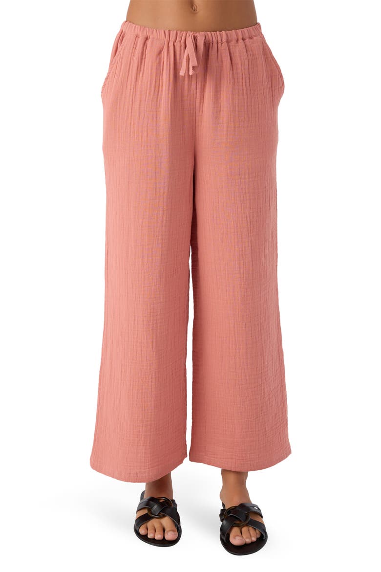 Kids' Brendita Wide Leg Cotton Pants, Main, color, CANYON ROSE