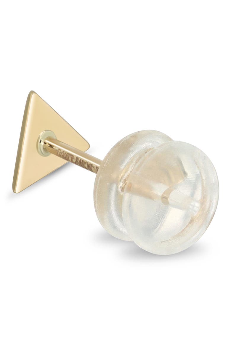 14K Gold Brushed Pyramid Stud Earrings (Online Trunk Show), Alternate, color, 14KY