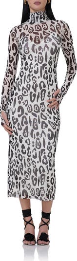 Shailene Turtleneck Long Sleeve Mesh Dress