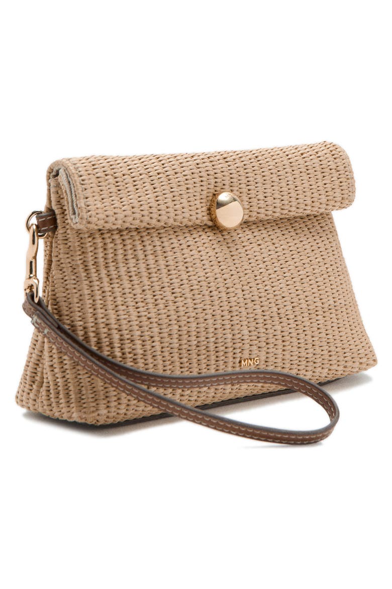 Woven Flap Wristlet, Alternate, color, BEIGE