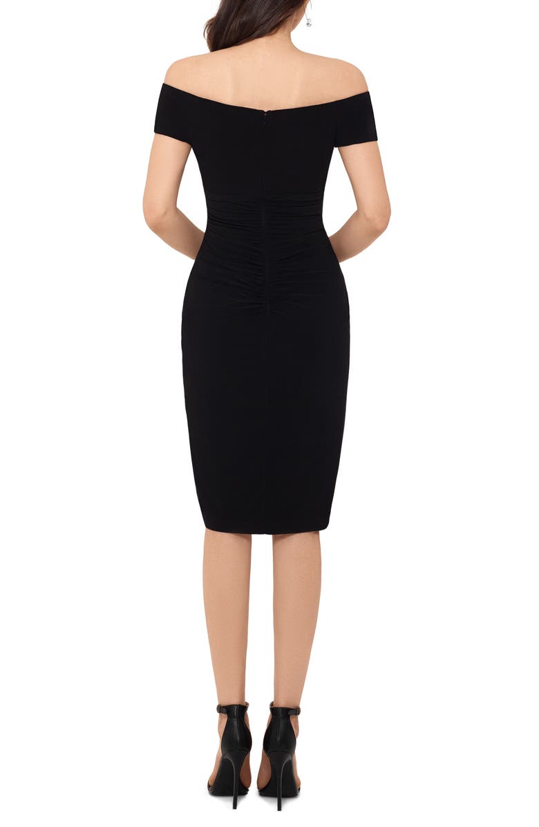 Xscape Evenings Xscape Off the Shoulder Ruched Dress, Alternate, color, 