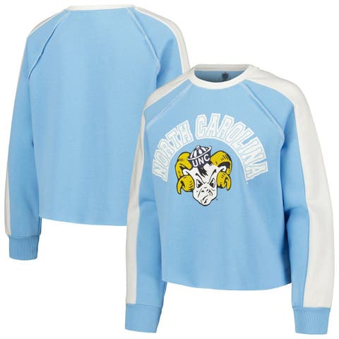 Women's Gameday Couture Carolina Blue North Carolina Tar Heels Blindside Raglan Cropped Pullover Sweatshirt