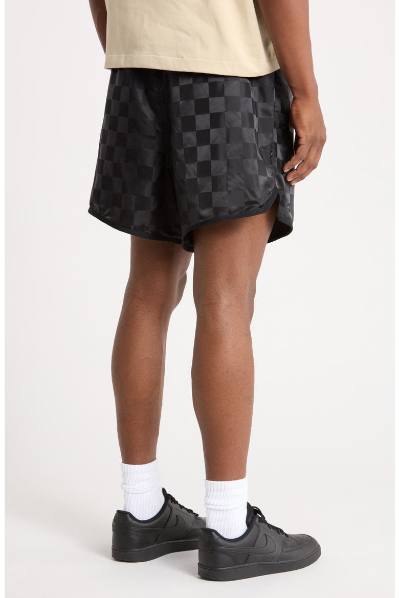 Checkered Gym Shorts, Alternate, color, VINTAGE BLACK