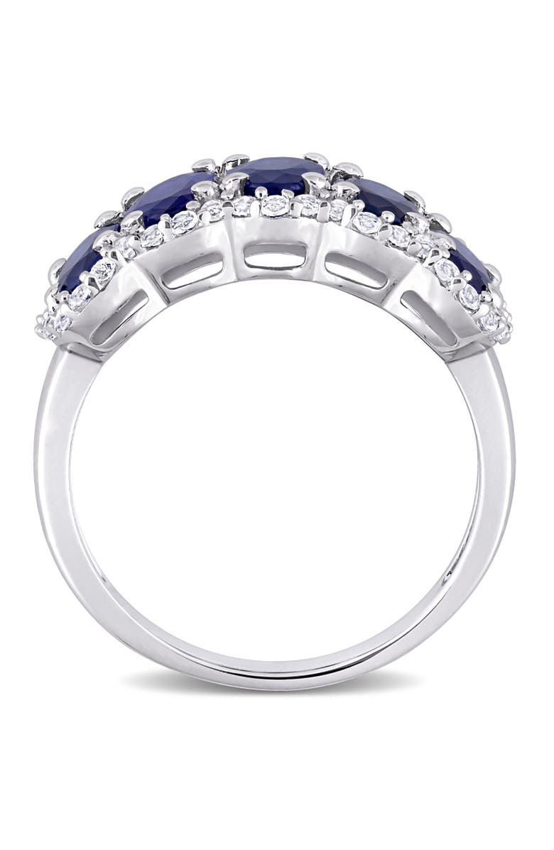 Julianna B. Sapphire & White Topaz Halo 5-Stone Ring, Alternate, color, 
