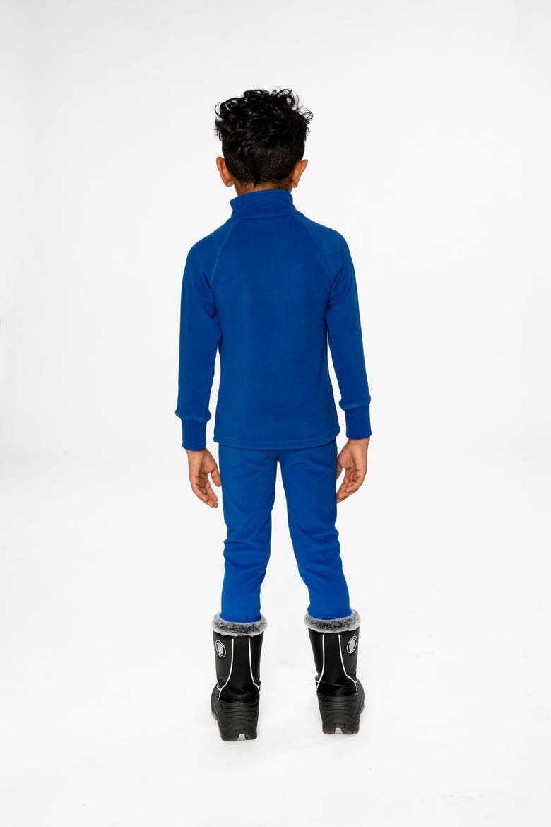 Boy Two Piece Brushed Half-Zip Top & Pants Thermal Underwear, Alternate, color, Royal Blue