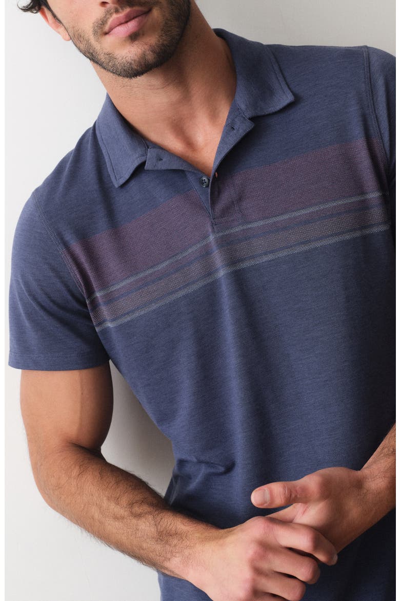 Air Stripe Polo, Alternate, color, VINTAGE INDIGO SUNSET STRIPE