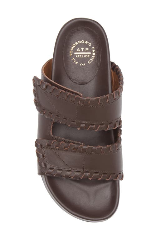 Atp Atelier Whipstitch Sandal In Walnut