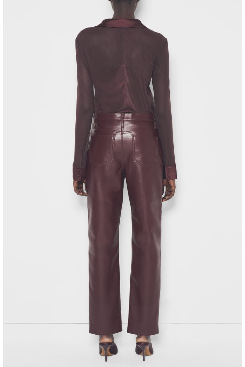 Cindy Recycled Leather Slim Jeans, Alternate, color, Port Wine