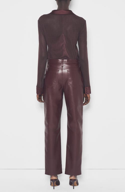 As By Df Cindy Recycled Leather Slim Jeans In Port Wine In Burgundy