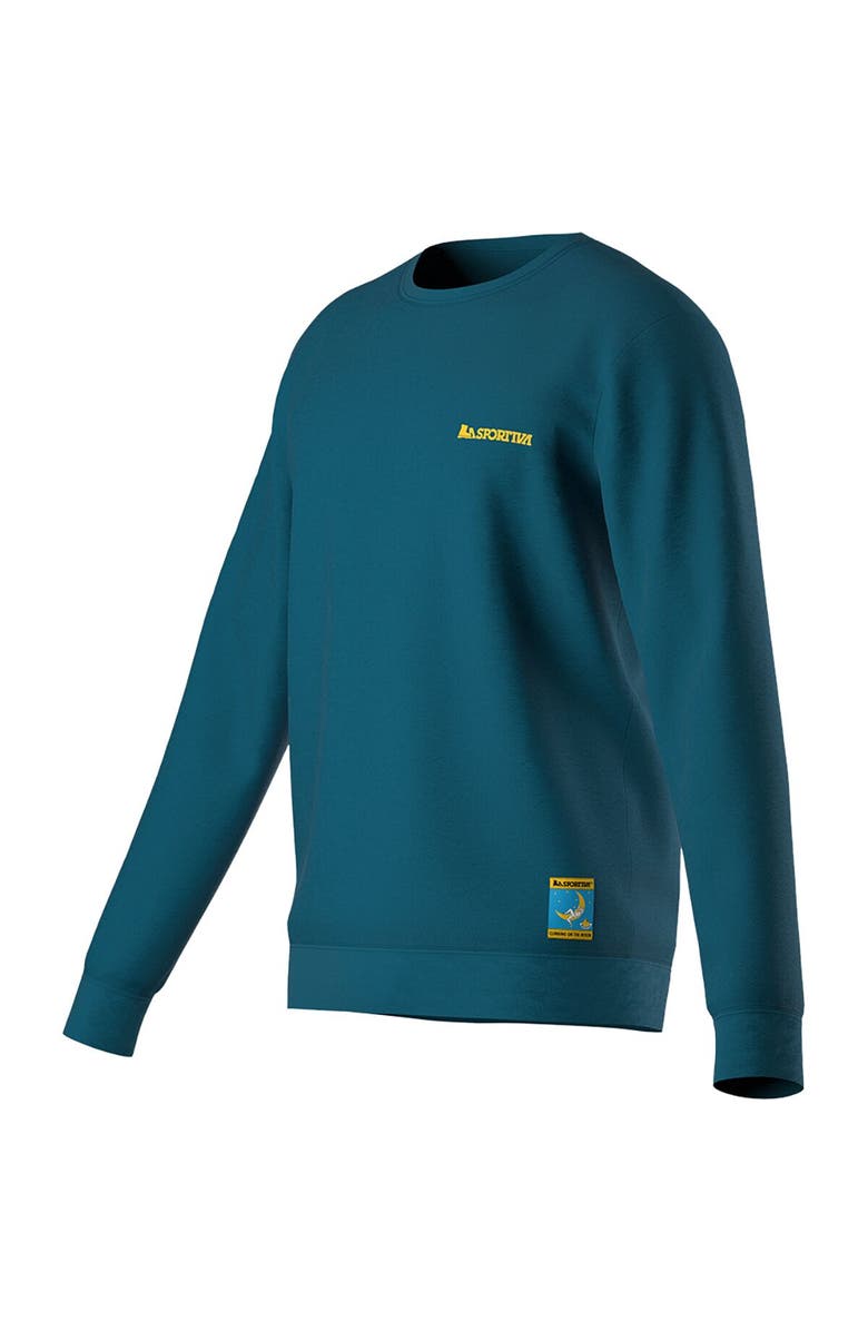 La Sportiva Climbing On The Moon Sweatshirt - Men's, Alternate, color, Turchese/Giallo