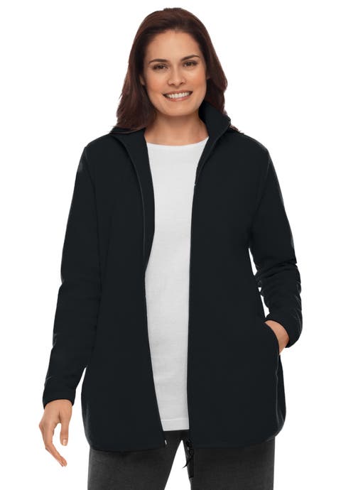Zip Front Microfleece Jacket (plus)
