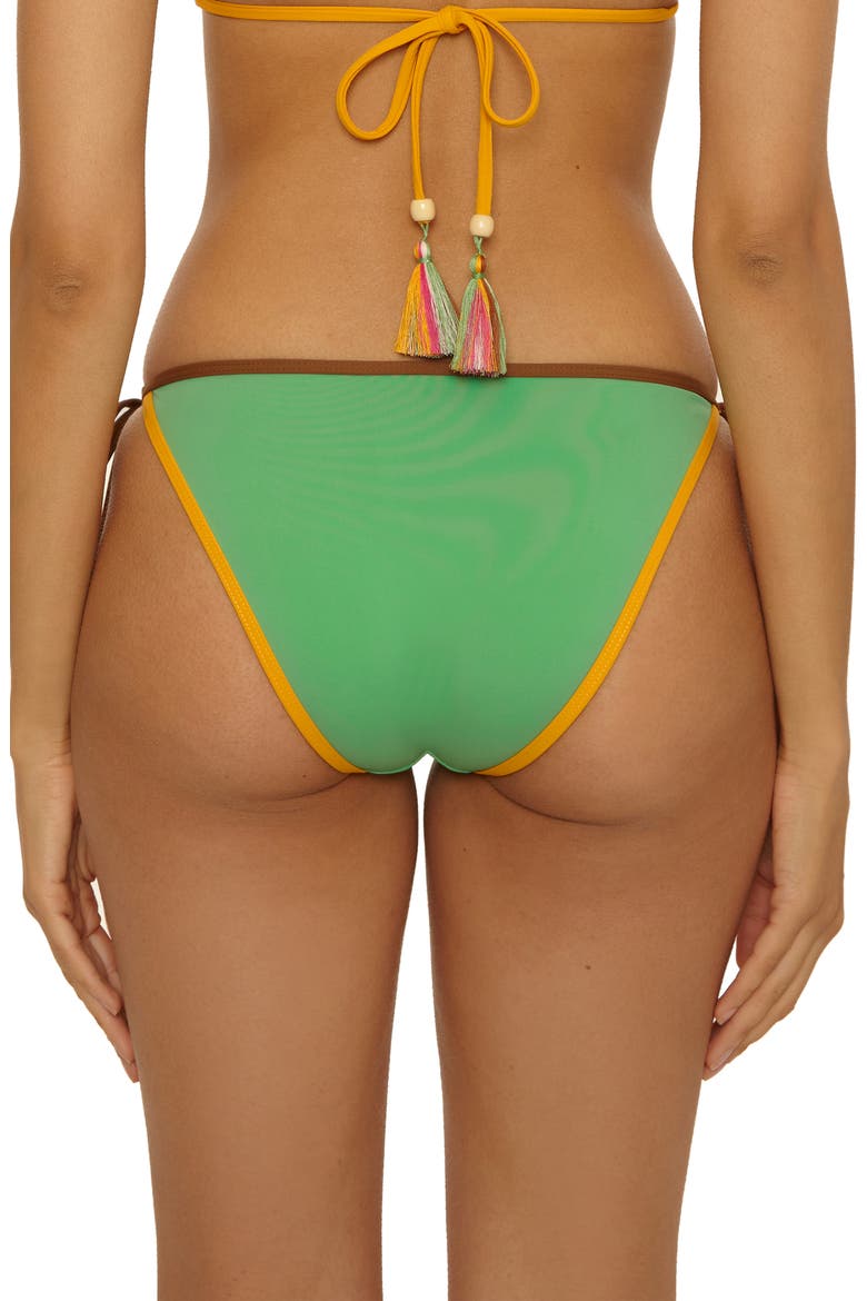 Maldives Colorblock Tassel Tie Bikini Bottoms, Alternate, color, SEA GRASS