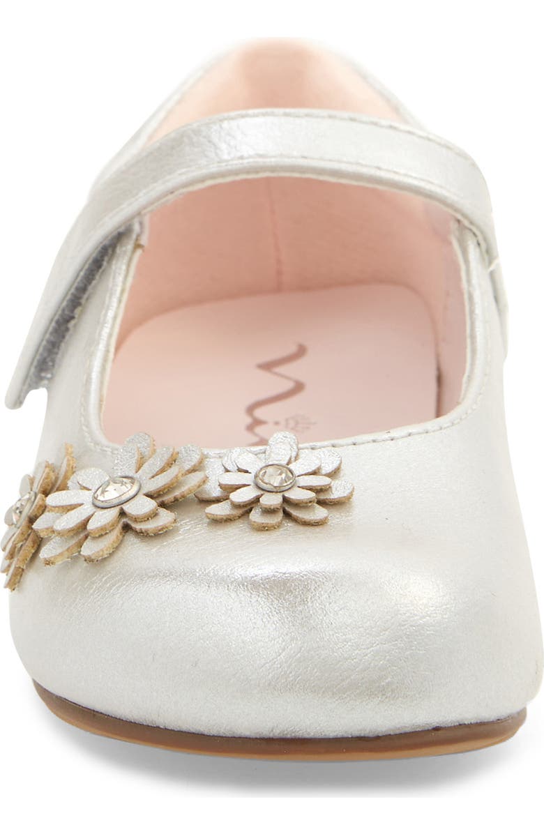 Nina Kids' Daisy Mary Jane Flat, Alternate, color, Silver Shimmer