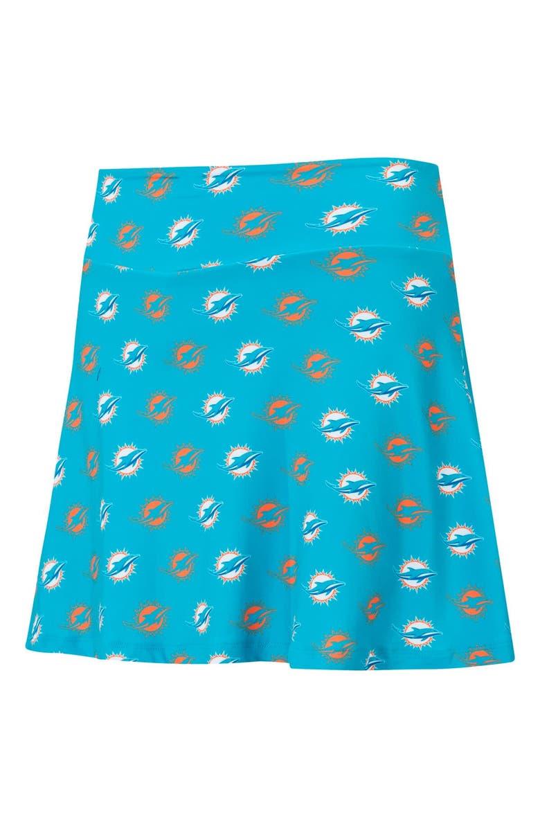 CONCEPTS SPORT Women's Concepts Sport Aqua Miami Dolphins Record Allover Print Knit Sleep Skort, Alternate, color, 