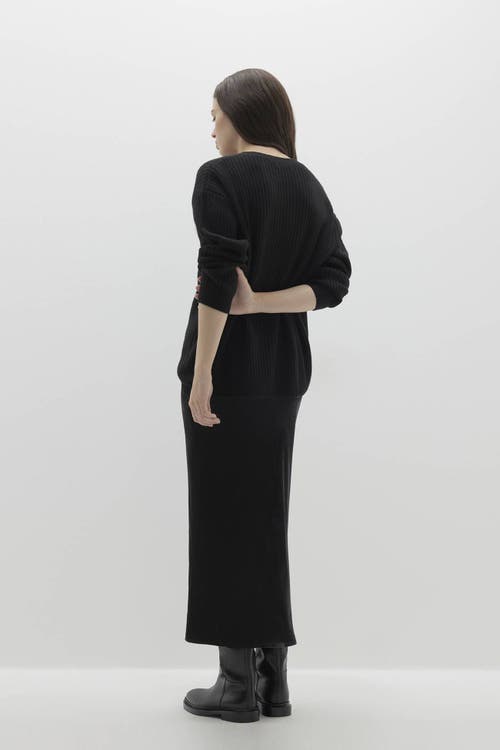 Naked Cashmere Campbell Ribbed Crewneck Cashmere Sweater In Black