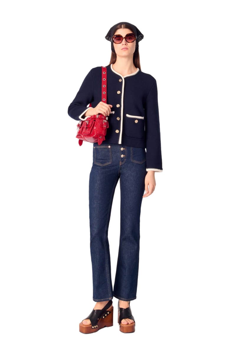maje Wool-blend cardigan, Main, color,