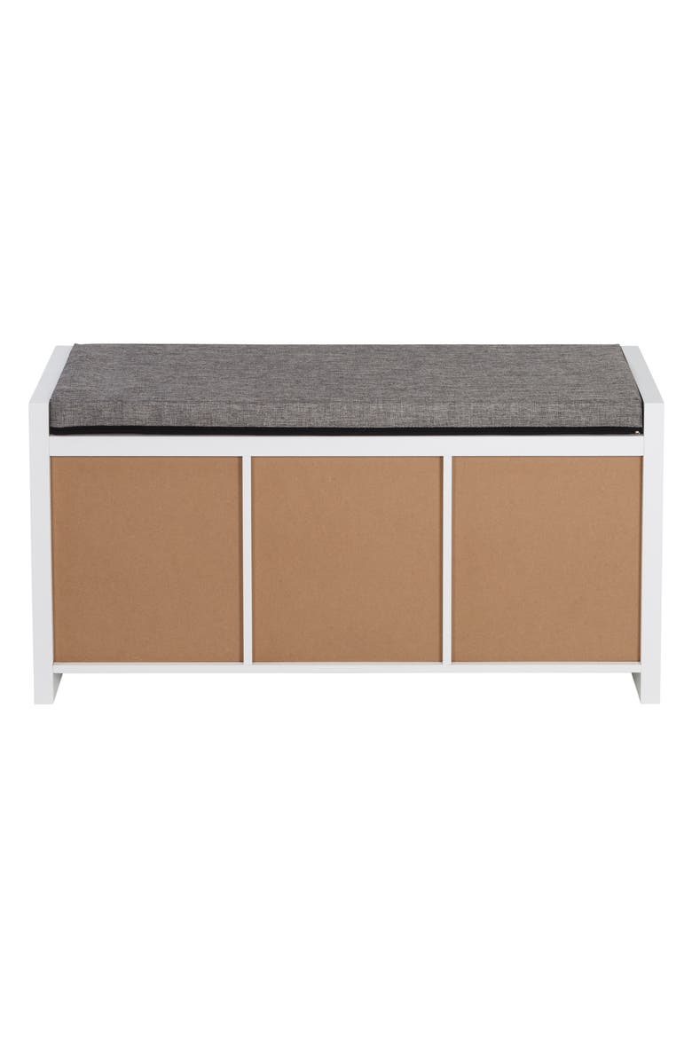 HONEY-CAN-DO White 3-Cube Storage Bench, Alternate, color, 