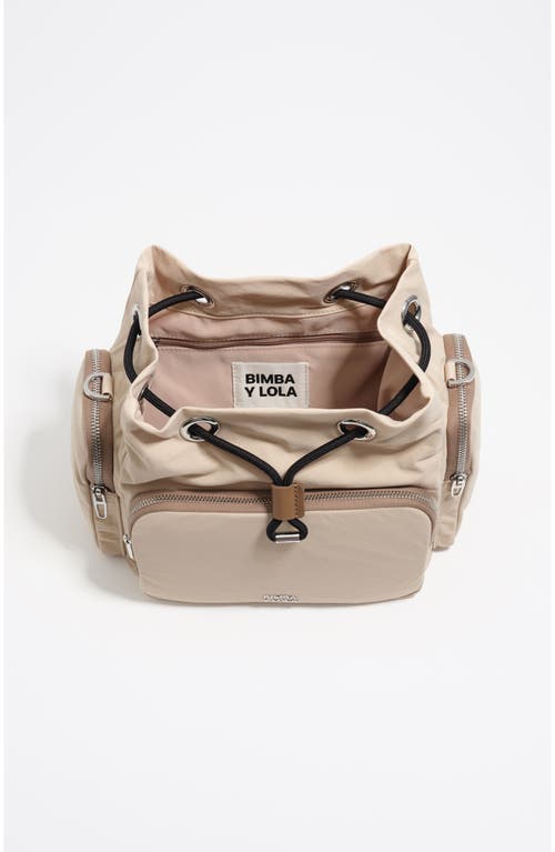 Bimba Y Lola Nylon Pocket Bucket Bag In Neutral