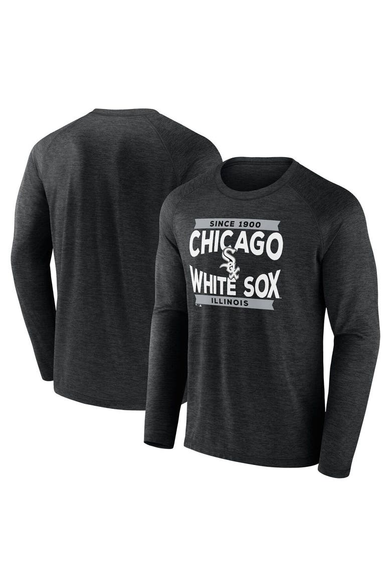 Men's Fanatics Branded Black Chicago White Sox Heroic Play Raglan Long Sleeve T-Shirt, Main, color, Black
