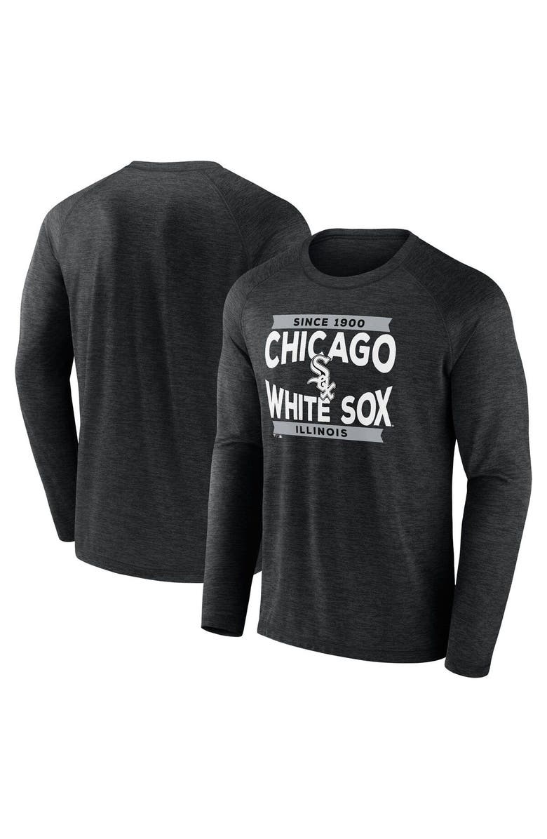 FANATICS Men's Fanatics Branded Black Chicago White Sox Heroic Play Raglan Long Sleeve T-Shirt, Main, color, Black