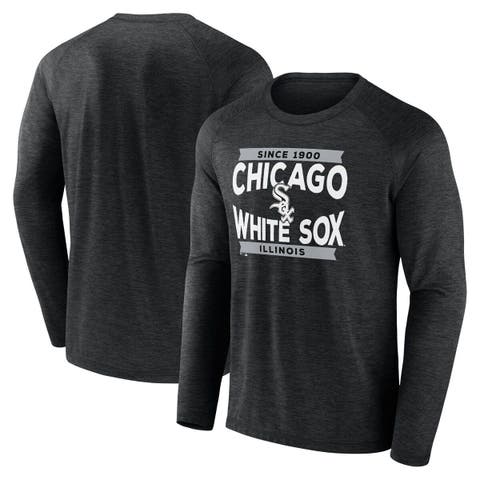 Men's Fanatics Branded Black Chicago White Sox Heroic Play Raglan Long Sleeve T-Shirt