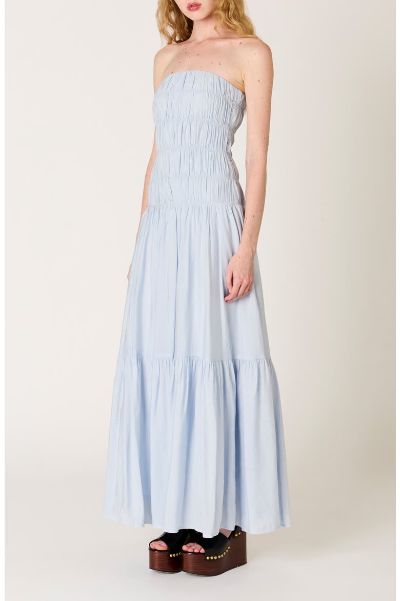 Rocio Shirred Strapless Tiered Maxi Dress, Alternate, color, AIR