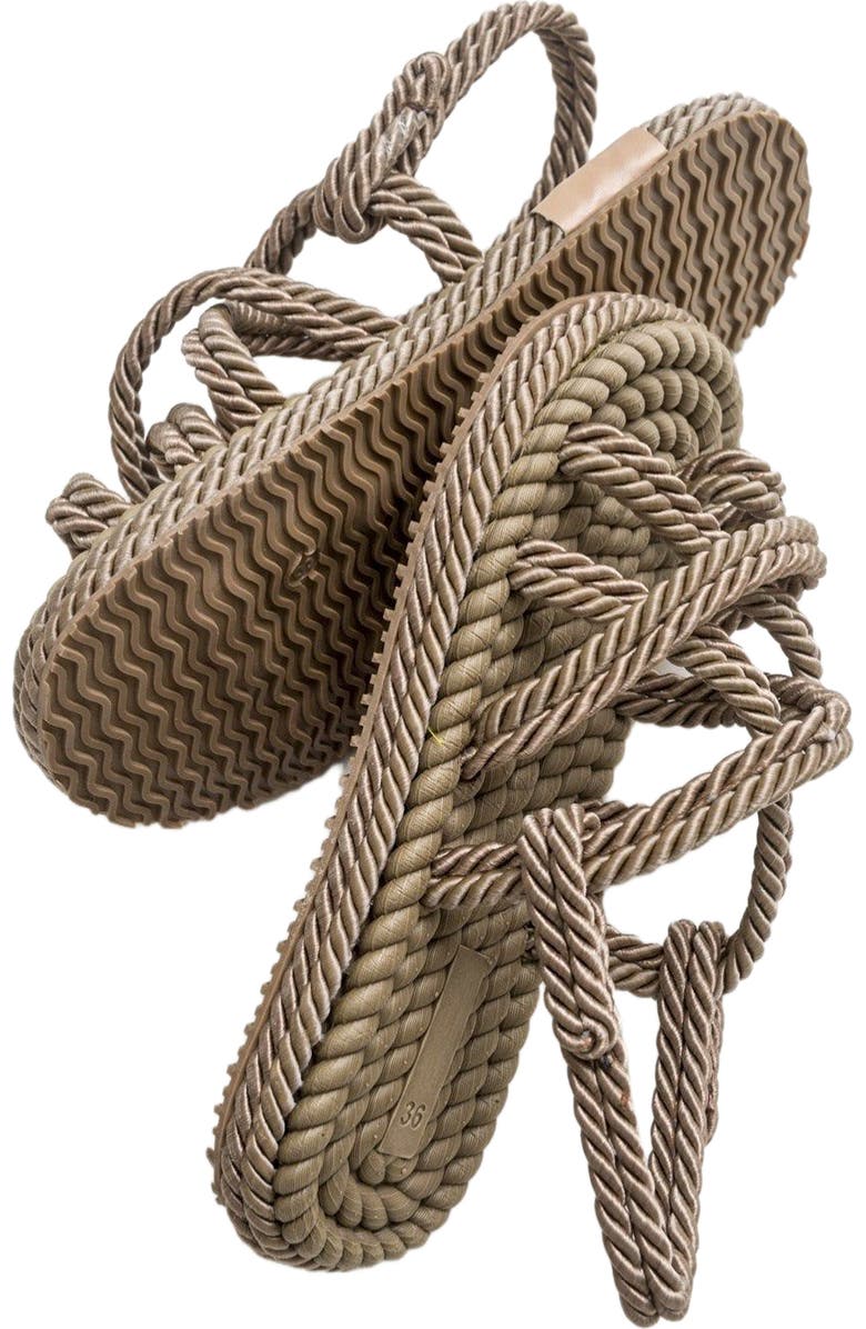 Prologue Shoes POMA Flat Sandal, Alternate, color, Dark Beige Faux Leather