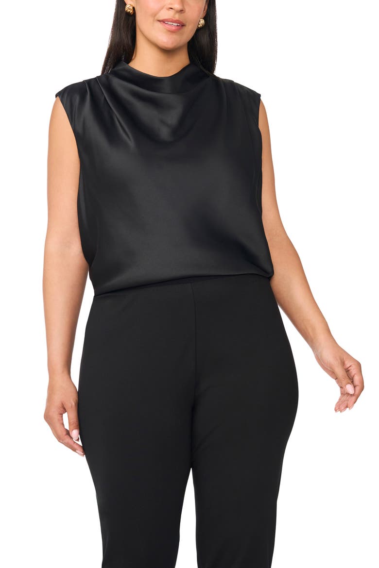 Cowl Neck Sleeveless Top, Alternate, color, RICH BLACK