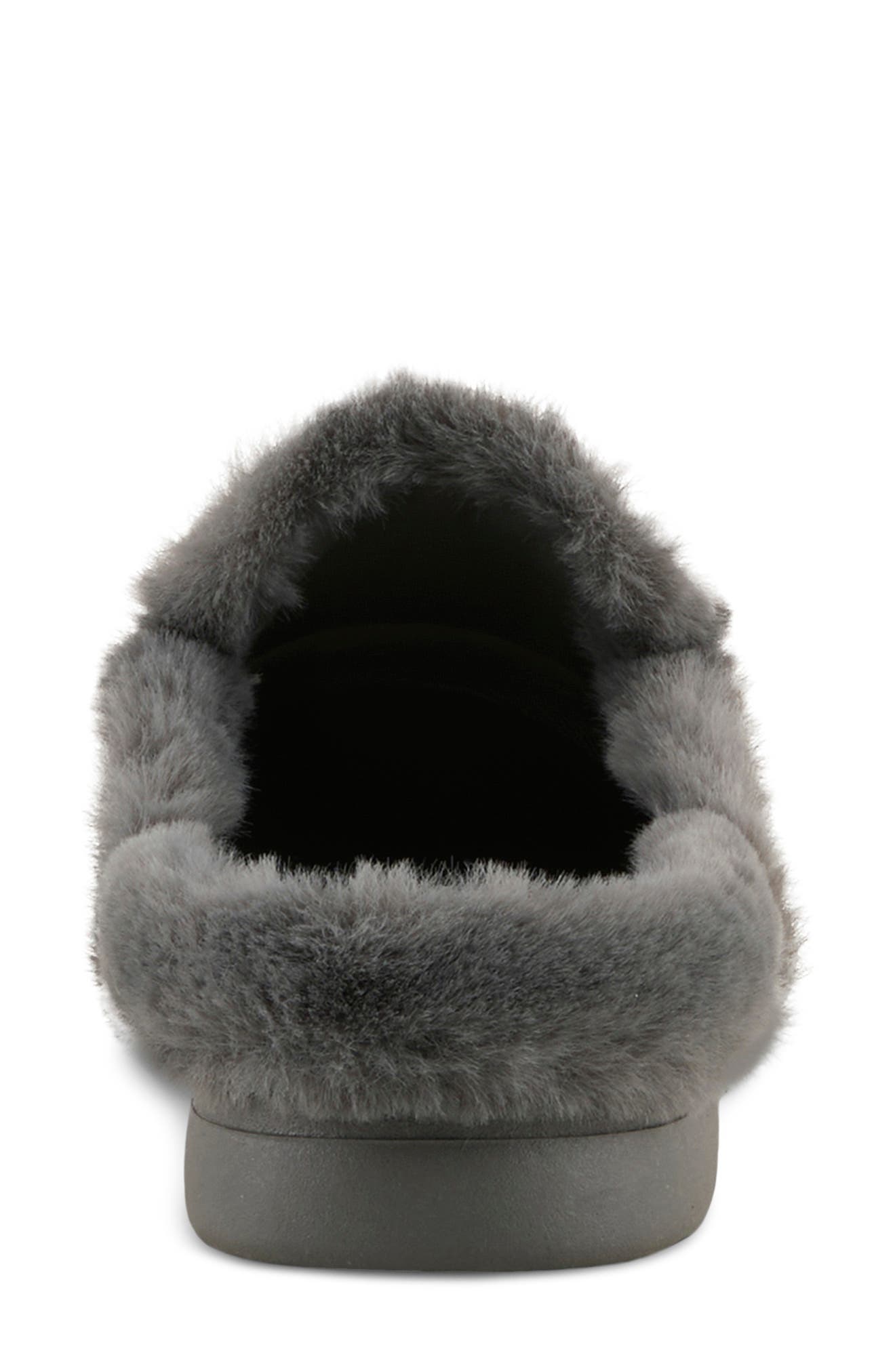 Spring Step Gistel Faux Fur Trim Mule, Alternate, color, Black Suede